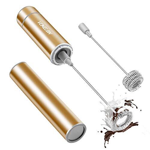 Milk Frother Handheld Battery Operated Coffee Foamer Drink Mixer with 2 Stain...