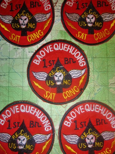 ACE SPADES - Lot x 5 Patch - KILL COMMUNISTS - 1st RECON KHE SANH - Vietnam War