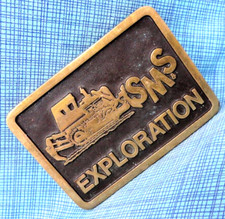 SMS Exploration Belt Buckle Handmade Solid Brass  LE Vtg 80s Sharp Ent .TAZ243