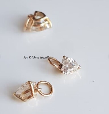 Slice Diamant Herz Charm Anhänger, 925 Silber Hochzeitsgeschenk Zarter Anhänger