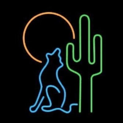 Desert Wolf 17''x14'' Neon Sign Lamp Light Beer Bar Business Glass With Dimmer VY