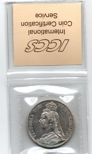 1889 Britain Victoria silver crown graded VF20 - Picture 3 of 4