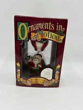 1995 Ornaments in Motion Santa in Hot Air Balloon Turns Around