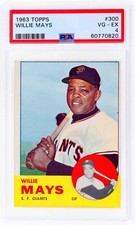 Vintage 1963 Topps Willie Mays #300 PSA 4 S. F. Giants - Classic Baseball Card!