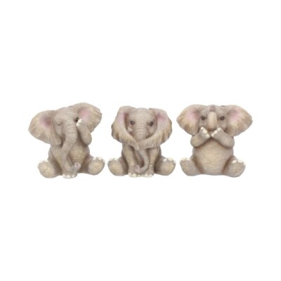 Nemesis Now Three Baby Elephants Resin Figurine 8cm Grey