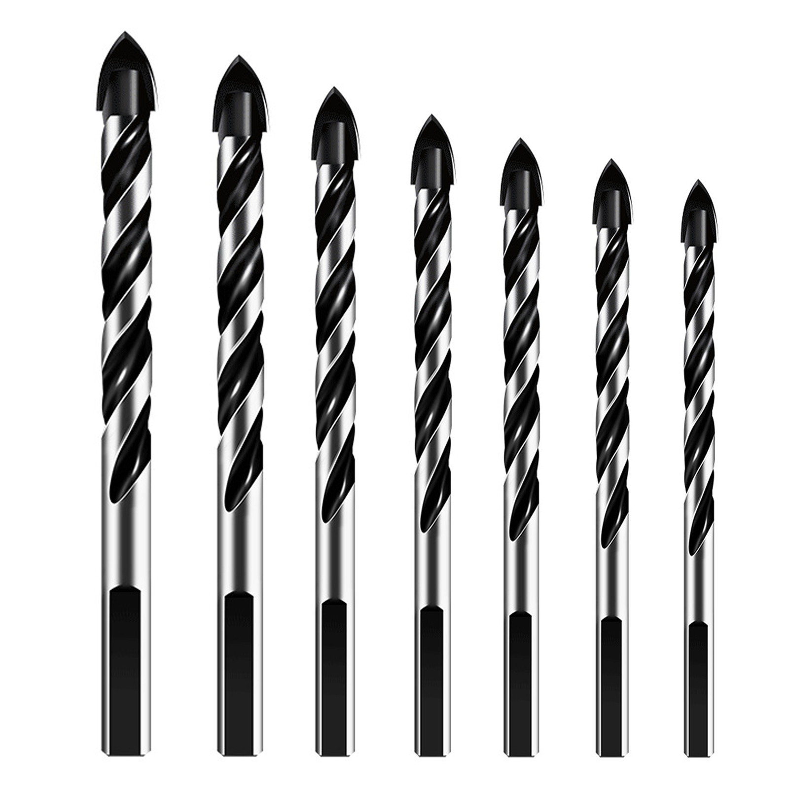 7pcs Twist Drill Threaded Precision Drilling Threaded Triangle Drill