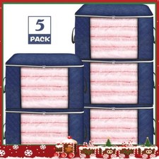 90L Large Storage Bags Moth Proof Clothes Duvet Organiser Bags Zips 1-5pcs Boxes