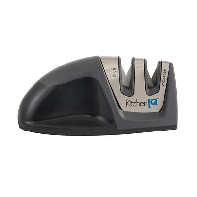 KitchenIQ 50825 | Diamond Deluxe Edge Grip 2-Stage Knife Sharpener | Black |