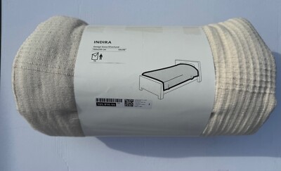 IKEA INDIRA Tagesdecke, natur/Baumwolle ungebleicht, 150x250 cm NEU