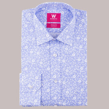 Worboys Rotterdam Cornflower Long Sleeve Shirt UK 19' Collar TD8 HH 12