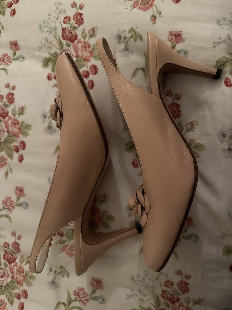 シャネル　CHANEL ピンク オープントゥヒール Pink Chanel Rose Flower Heels | eBay