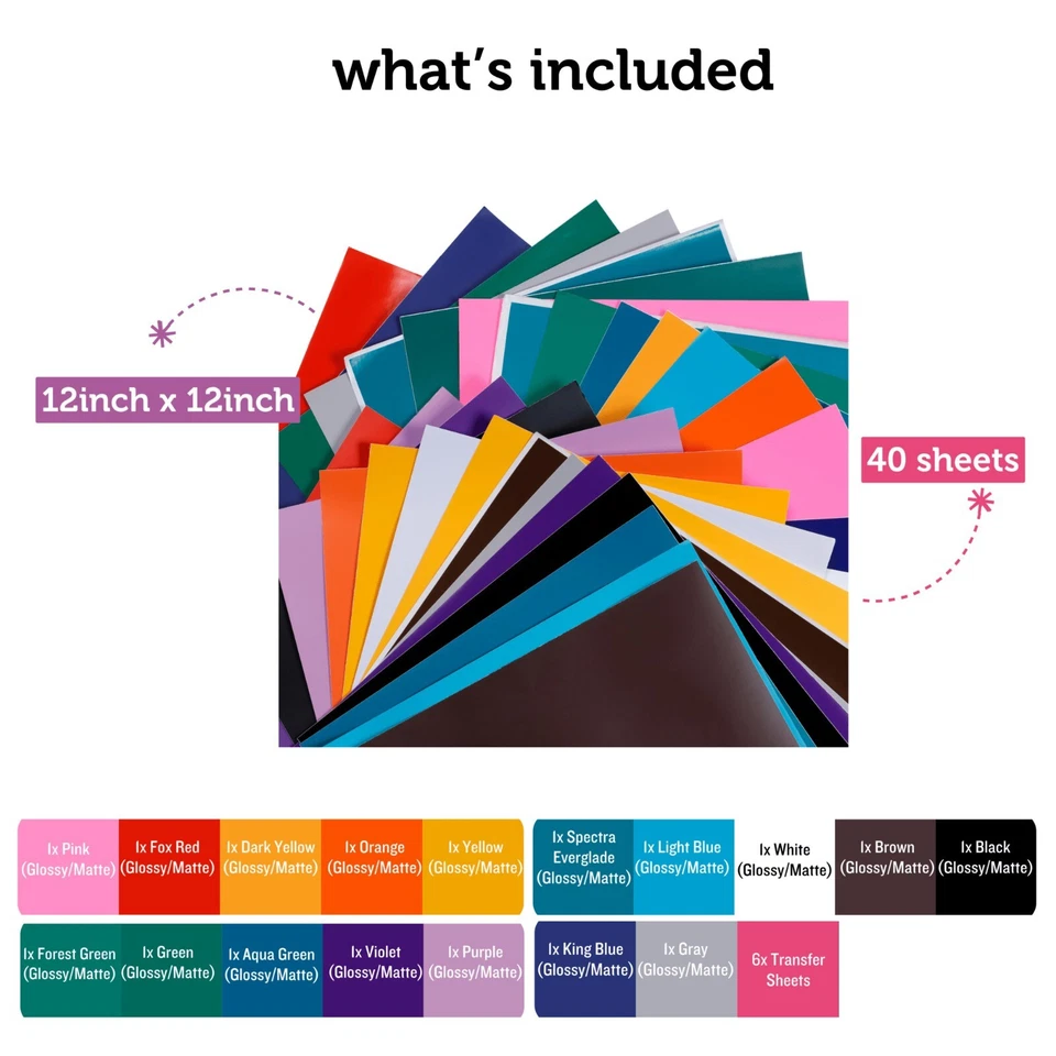 Incraftables Permanent Vinyl Sheets (40pcs). Bulk Permanent Vinyl - Image 2 of 4