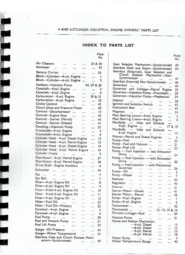 Ford Industrial Engine Parts Manual Catalog Diesel & Petrol 4 6