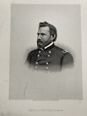 General Albert J. Myer , USA Original Engraving By Cade 1860 s