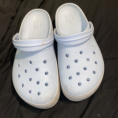 AS IS .Crocs Iconic Blue Platform Clog Classic Sandals M8 W10