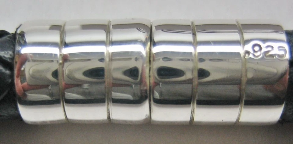 sterling silver 925 magnatic clasps w/braided Italian leather bracelet men/women - Image 3 of 4