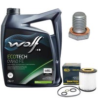 MotoröL Set 0W40 5 Liter + ÖLfilter + ÖLablassschraube FüR BMW 5Er 520I E60 E61