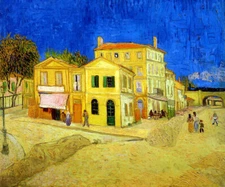 THE STREET WITH YELLOW HOUSE 1888 IMPRESSIONIST PAINTING BY VAN GOGH REPRO