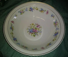 Vtg Thomas Germany 7215 10" Round Vegetable Bowl Multi Colored Flowers Embossed