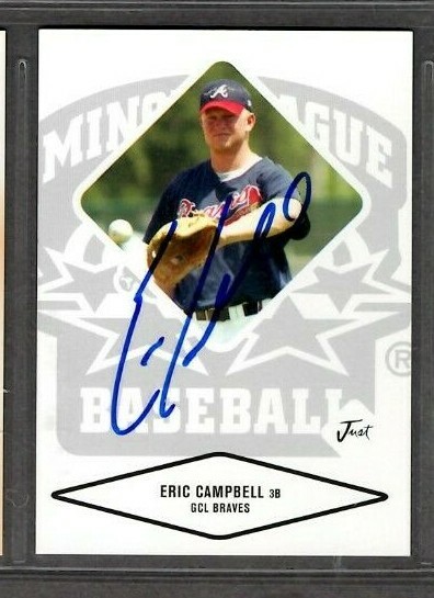  2004 Just #10 Eric Campbell GCL Braves Baseball Card Signed Autograph (H38) 