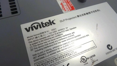 Vivitek D554 DLP Projector - HDMI - Lamp Runtime : 90 Hours - Free shipping. - Picture 4 of 5