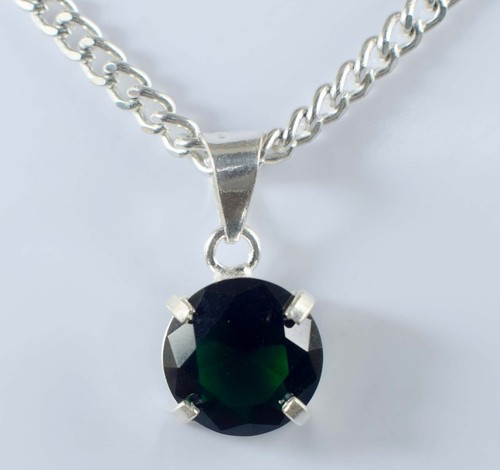 6.35 Ct Natural Round Green Tsavorite Garnet Gemstone Certified Pendant SEE VDO - Picture 6 of 7