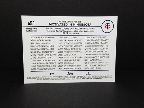 2024 Topps Baseball #653 Checklist (Correa & Lewis) - Rainbow Foil Parallel - Picture 2 of 2