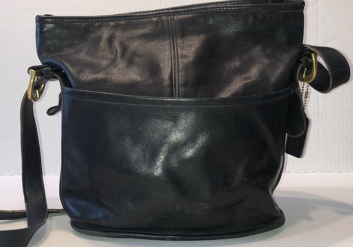 Coach Vintage Soho Bleeker Black Bucket Duffel Glove Leather