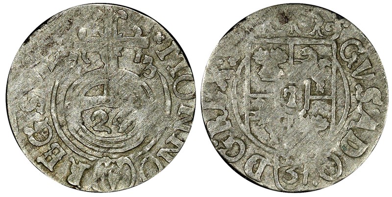 Poland King GUSTAF II ADOLF of Sweden Silver 1633 1/24 Thaler Scarce KM# 41 (3)