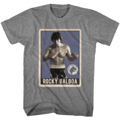 Rocky Balboa T-Shirt New Trading Cards Graphite Heather Licensed SIZES SM - 5XL
