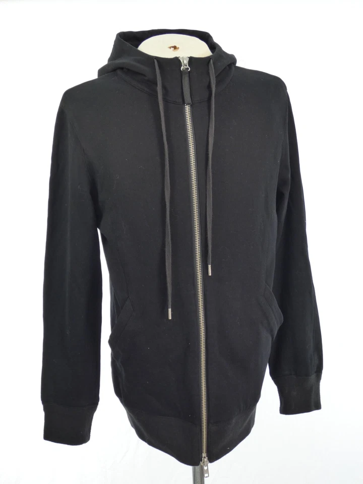 Helmut Lang Mens Hoodie Full Zip Up Black Size L Streetwear Heavy blend