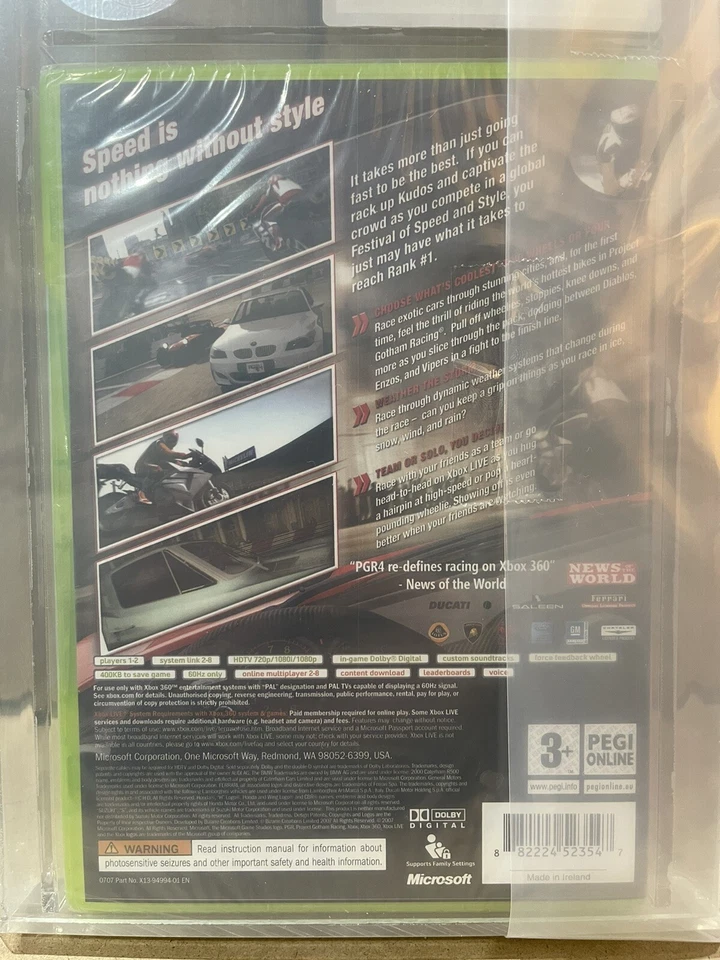 Xbox 360 Project Gotham Racing 4 PGR4 UKG/VGA/WATA Graded 85 NM+ 2007 Sealed - Image 4 of 4