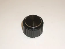 CALRAD 85-579 BLACK SERRATED GRIP CONTROL KNOB w/ CHROME EDGE 1" D 11/16 H 1PC