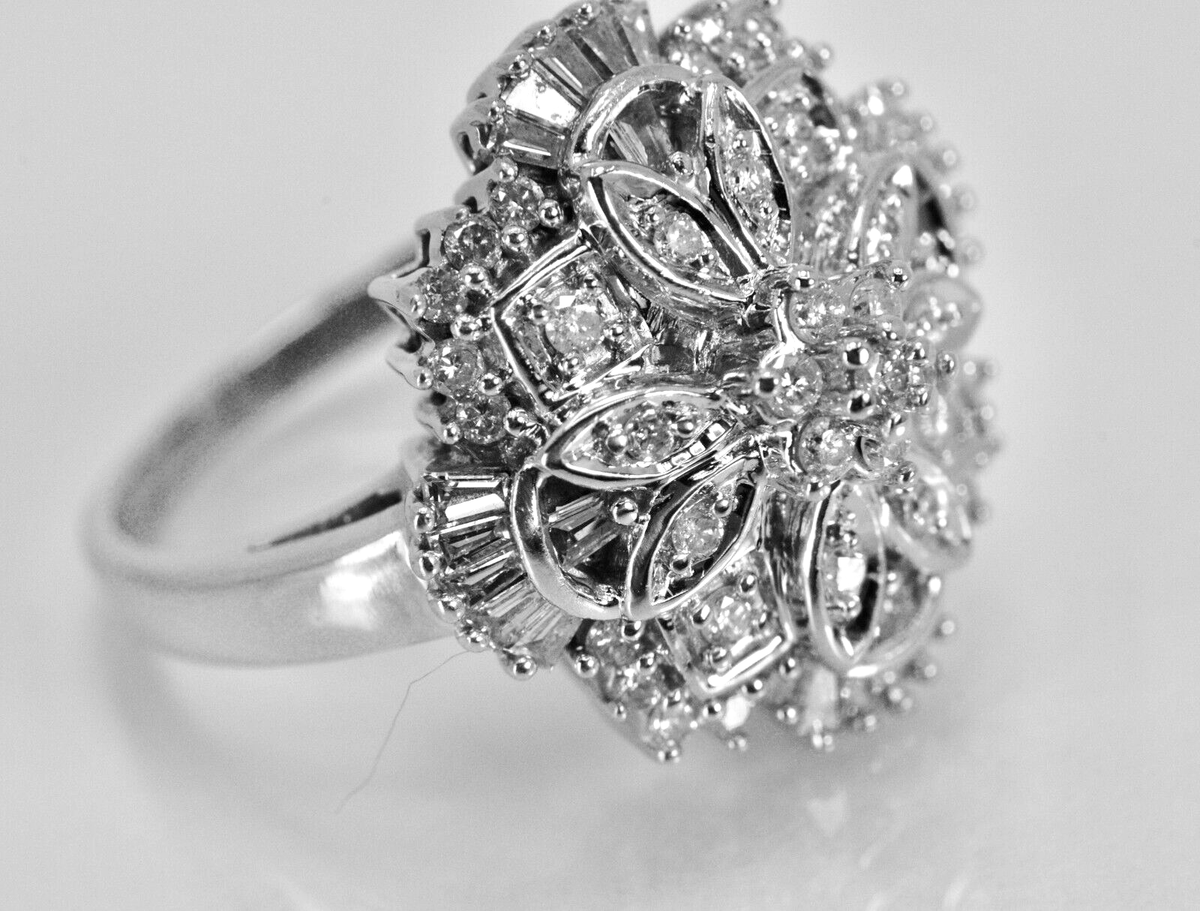 14K White Gold 3/4 CTW Diamond Cluster Halo-Style Engagement Ring 14K White Gold 3/4 CTW Diamond Cluster Halo-Style Engagement Ring