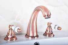 Antique Copper 3 Hole 8 inch Widespread Bathroom Sink Faucet Mixer Tap 2rg080