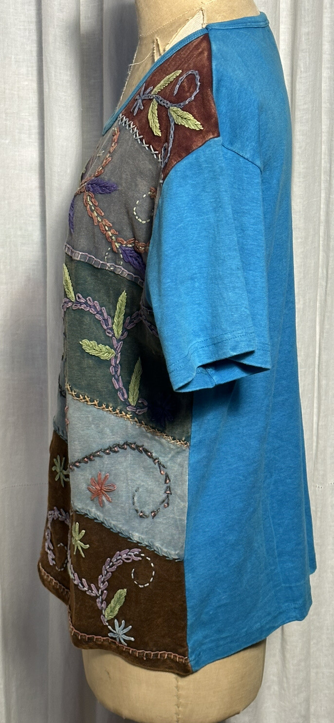 Rising Tide Womens Cotton Patchwork +Embroidered … - image 3