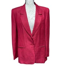 Giorgio Sant'Angelo Collectable Gold Linen blend blazer Red Sz 6 Vintage