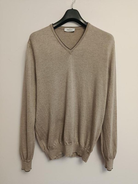 Men Gran Sasso Sweater Beige Wool 44 / XXL / 52
