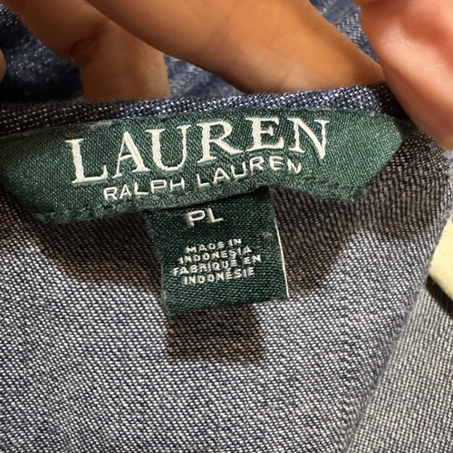 Lauren Ralph Lauren Tunika Oberteil Damen Petite PL blau Glockenärmel Denim Bluse gebraucht, in einwandfreiem Zustand - Bild 6 von 10