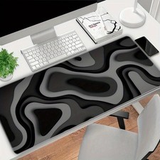 40 90cm Extra Large Gaming Mouse Pad with Intricate Black White Swirl Design -