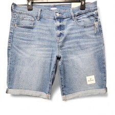 Old Navy Denim Bermuda Shorts Womens Size 12 Slim Fit Playa Blue 9" Inseam NEW