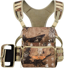 NEW VIEW Binocular Harness Chest Pack, Bino Case with Rangefinder Pouch and Rain