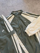 Vintage Nike Men's Full Zip Track Jacket and Pant Set Olive Green