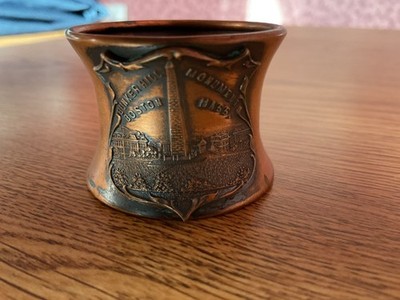 Antique Bunker Hill Monument Boston Mass Napkin Ring Metal With Crest