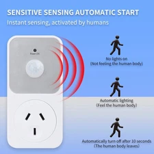 PIR Motion Sensor Outlet Plug-in Power Socket Automatic Security Light Switch