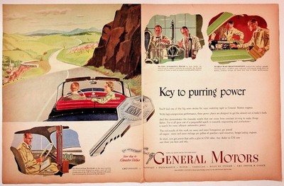 General Motors 1950 Vintage Print Advertisement 10x13 Classic Car