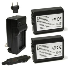 Replacement for Sony Alpha NEX-C3 Battery 2-Pack, 1300mAh and Charger