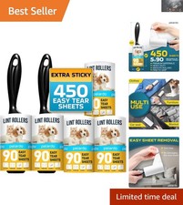 Multi-Surface Lint Roller Set - 5 Rollers with 450 Sheets for Home  Travel