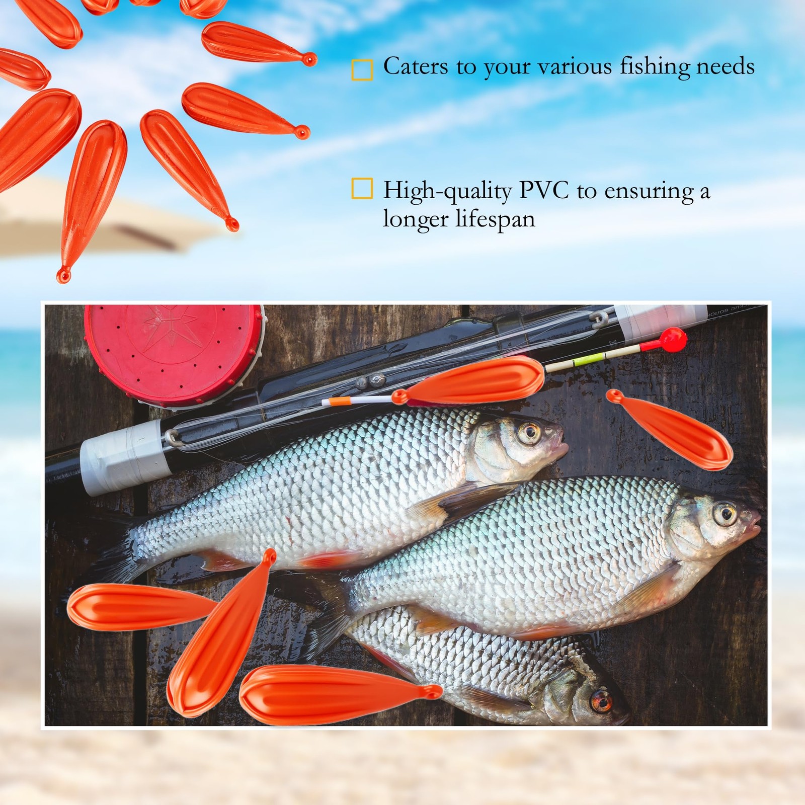 18 Pcs Fishing Practice Plugs Orange Casting Training Weight Soft PVC Bait Ca... - Image 7