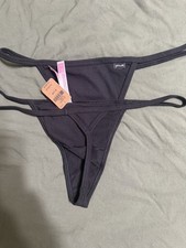 Victoria's Secret PINK Ribbed V-String Thongs Size XL Set Of 2 NWT HTF Deadstock